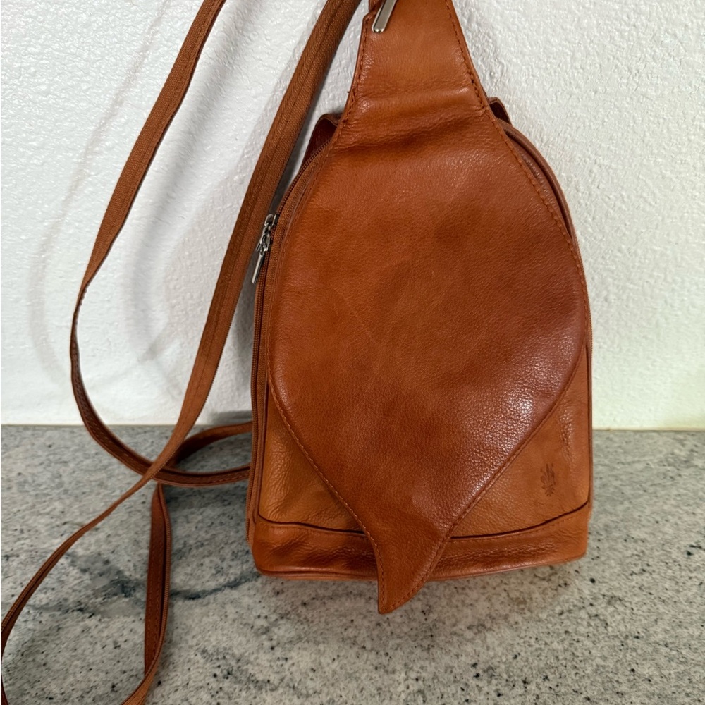 Brown Leather Women's Back pack and sling